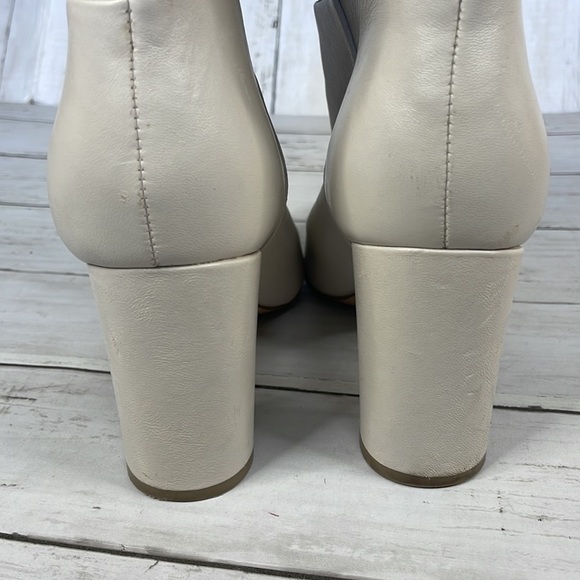 Marc Fisher Pointed Toe Slouchy Cream Ankle Boots - Picture 9 of 14